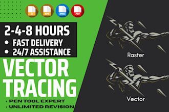 create vector tracing from any jpg, png or drawing