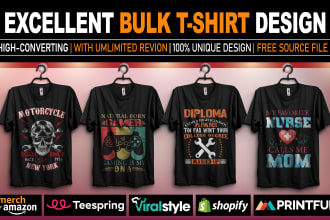 create custom typography t shirt designs and bulk t shirt design
