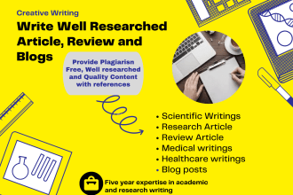 write subject specific research articles and review papers