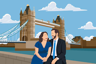 make a printable minimalist portrait for couples, family, and merch