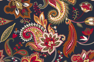 do seamless paisley flower leaves floral pattern design