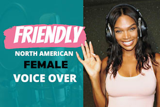 record friendly professional american female voice over