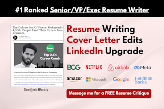 write your senior executive, director, vp, svp resume, CV