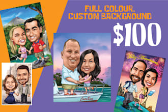 draw your wedding caricature