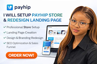 setup payhip digital download store redesign payhip landing page or website