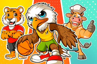 create unique cartoon mascot and character for your brand