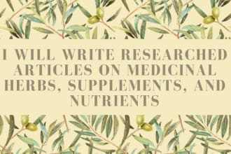 write researched articles on supplements and herbs