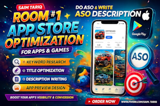 do aso and write aso description for apps and games