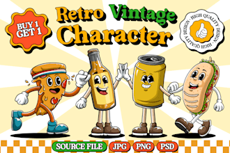 draw vintage retro cartoon mascot in 1930 rubber hose style