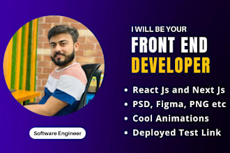 be your front end developer with react js tailwind css