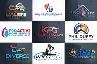 create plumbing, heating, air conditioning, hvac, oil and gas logo
