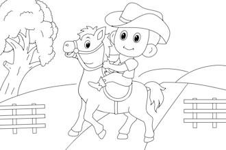 draw line drawings to color children book pages on any subject