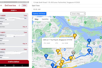 give delivery app with real time driver location on admin