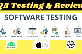 do QA testing and review of website, mobile apps