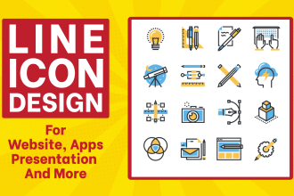 design creative flat line icons set for web and apps