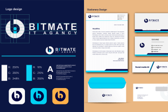do modern logo design with brand style guides