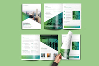 design company brochure, annual report,  product catalog and marketing materials