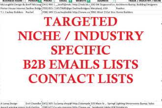 provide business email list, contact lists data for australia, UK, USA or canada