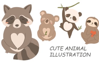 draw cute minimalist animal illustration for you