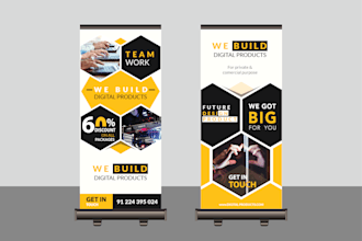 design roll up banner, yard sign, pull up, exhibition banner