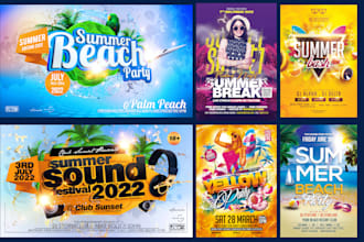 do summer, beach, pool party, event, motion flyer or any kind of flyer design