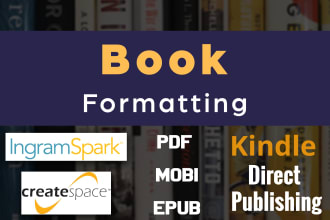 do book formatting ebook paperback formatting, KDP layout design,typesetting