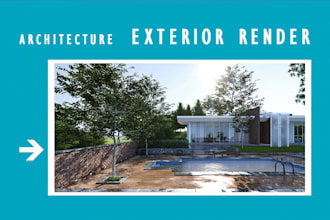 do exterior architecture visualization by sketchup 3d and lumion render