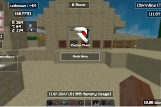 code you minecraft client with custom cosmetic