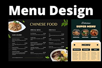design food menu brocher and digital menu