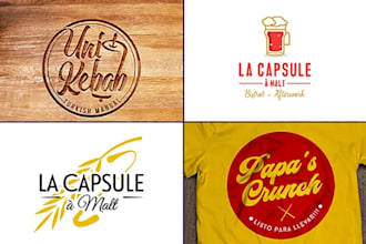 do restaurant bakery cafe and food truck logo design