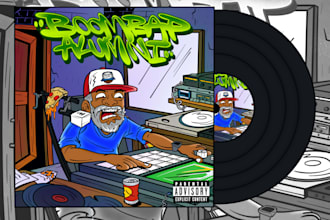 draw cartoon illustrations for album cover, poster, sticker