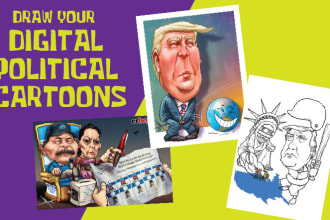 draw political and editorial cartoons