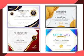 design professional certificate, award certificate, diploma and gift certificate