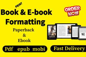 do book formatting, paperback and kindle ebook formatting for KDP, ingramspark