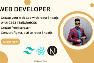 develop your website with react or nextjs