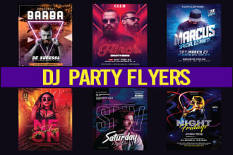 design dj party event club birthday and social media flyer