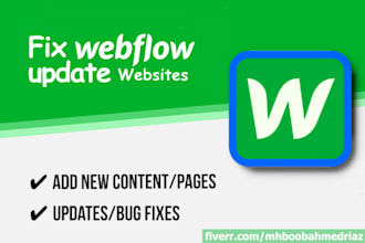 customize, fix, redesign or add content on webflow website