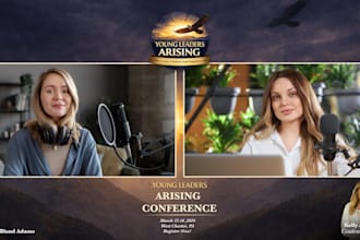 design streamyard overlay, obs overlay and podcast overlay for live stream