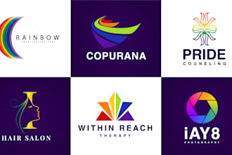 design perfect feminine, pride or lgbtq logo in rainbow theme