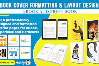 format book cover and manuscript for KDP, ingram paperback hardcover ebook