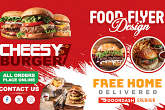 attractive restaurant flyer, food menu, food poster design