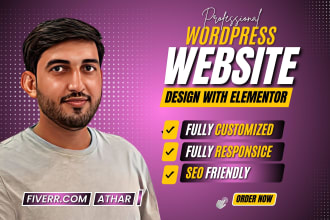 design wordpress website or landing page using elementor