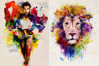 create water color, pencil, charcoal or pen illustartion