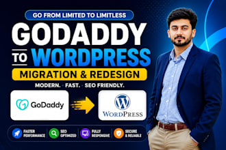 migrate godaddy website builder to wordpress website