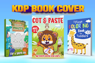 design low content book kids book cover design for KDP