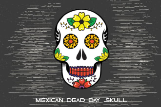 design  unique and creative mexican dead day skull logo