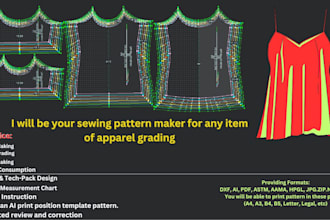be your sewing pattern maker for any item of apparel grading
