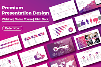 design or redesign powerpoint presentation for webinar conference and business