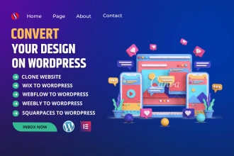 convert clone or transfer wix, canva, weebly, squarespace to wordpress website