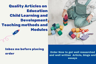 write SEO blogs on education, child development, family